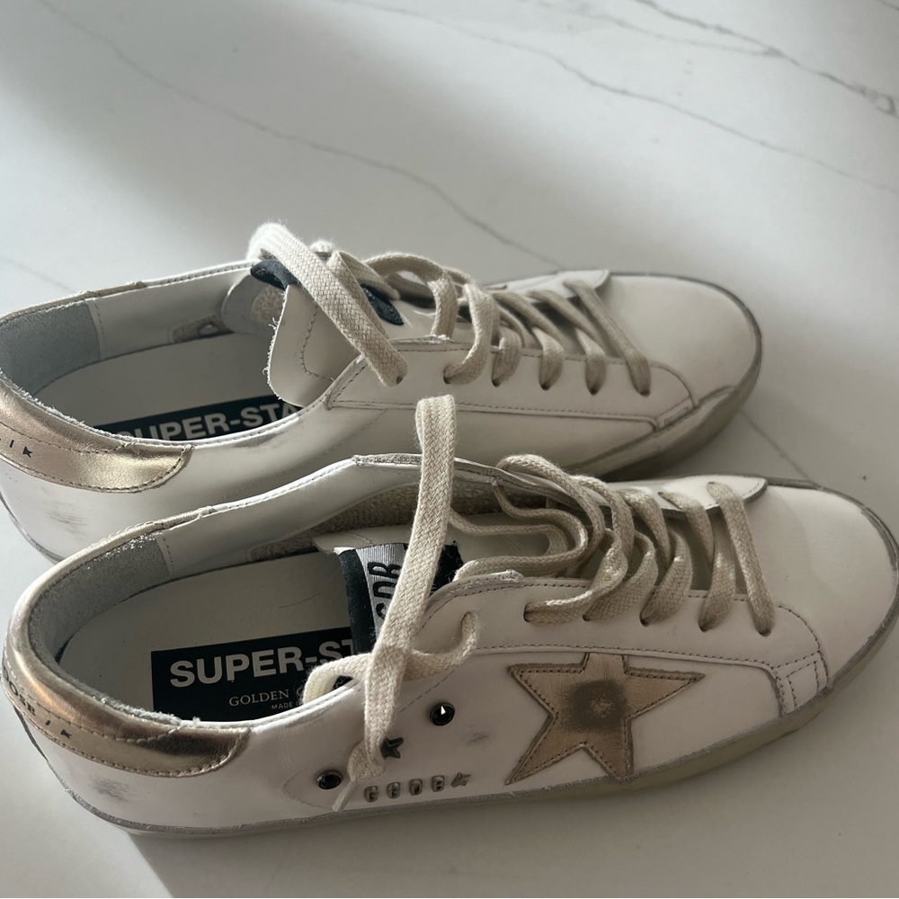 Golden Goose Women’s Super Star Sneakers with custom metal studs